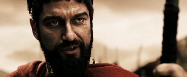 Jared Butler as King Leonidas in 300.